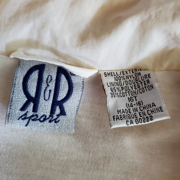 Vintage 90's R&R Sports Abstract Print Full Zip Windbreaker Jacket Size 14-16 - Picture 7 of 7